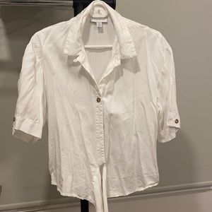 TOPSHOP tie cropped shirt